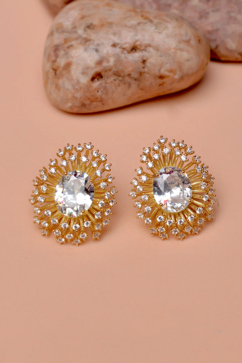 Party Wear Golden Earrings