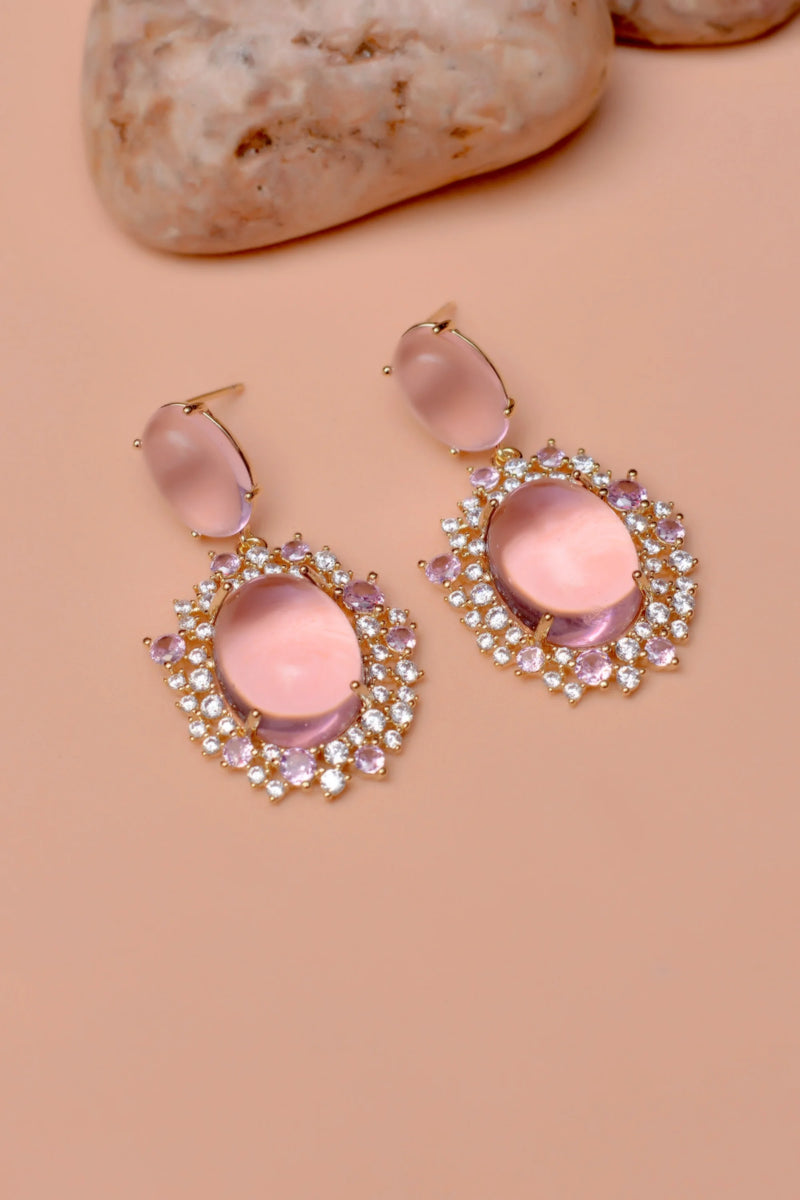 Party Wear Pink Earrings