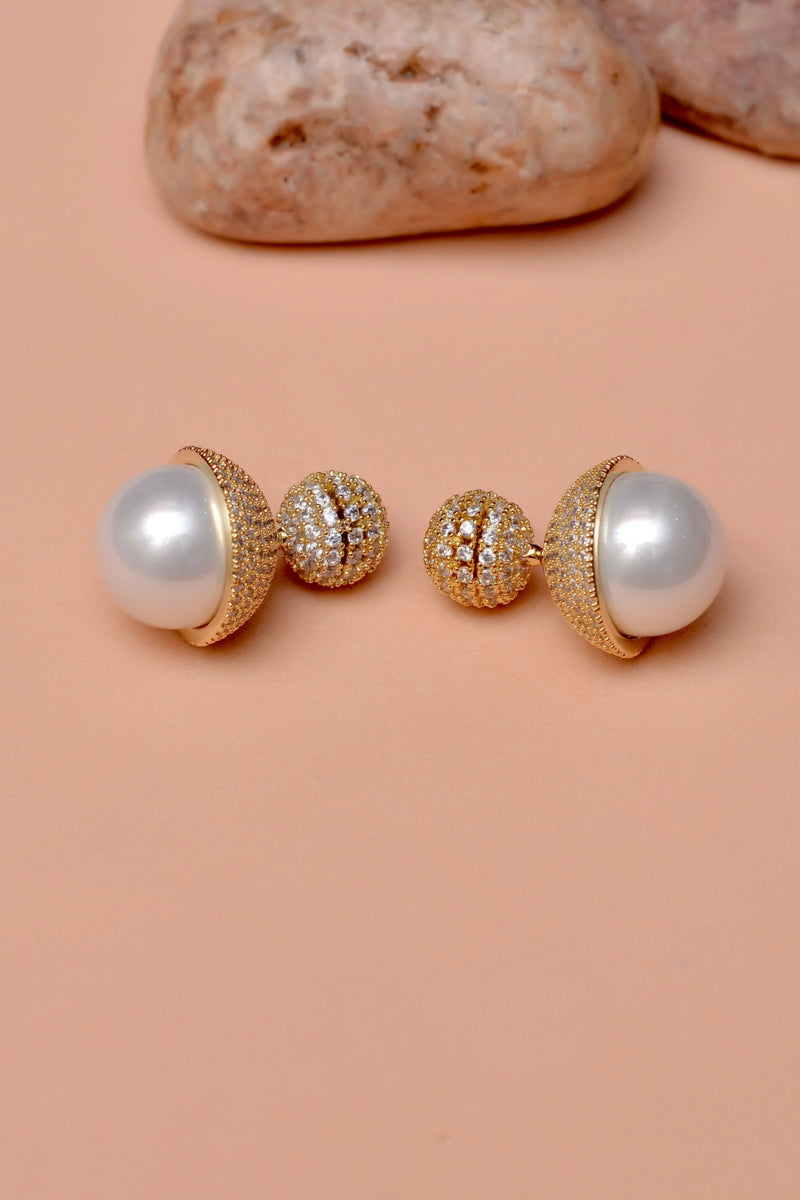 Party Wear White Earrings