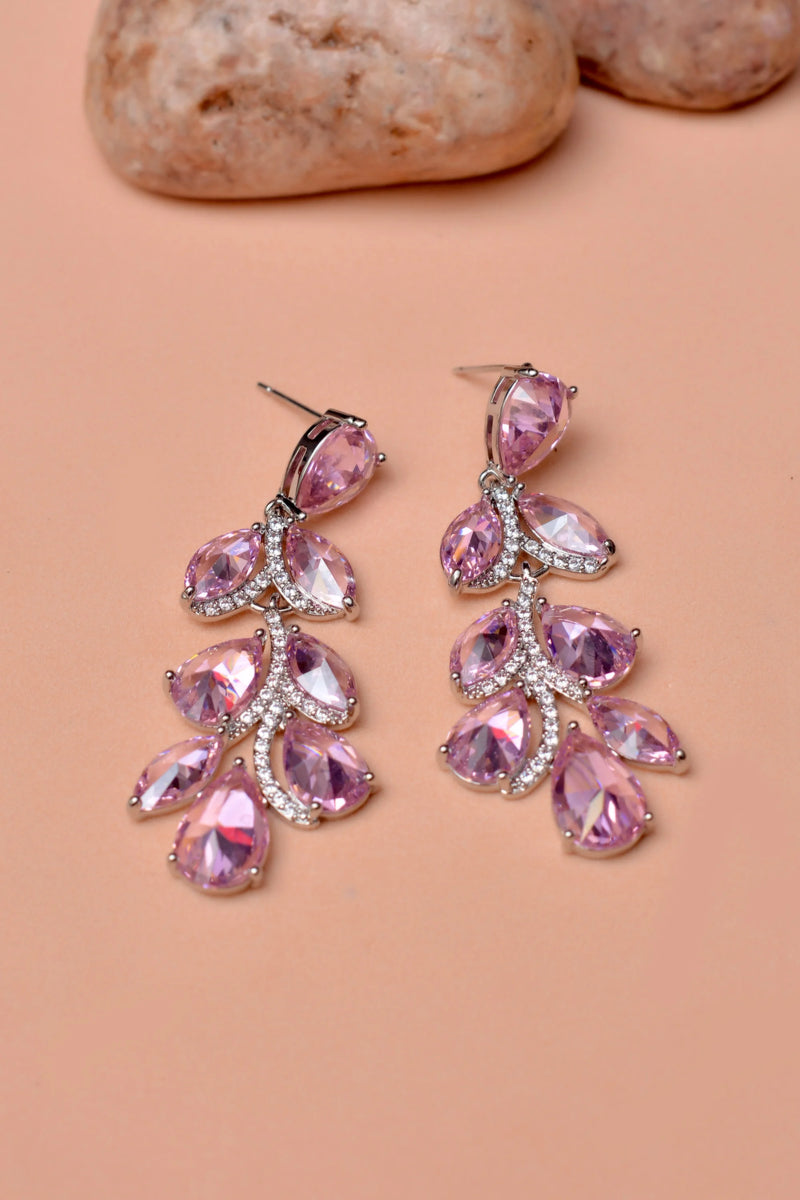 Party Wear Pink Earrings