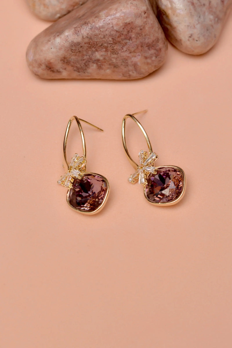 Party Wear Purple Earrings