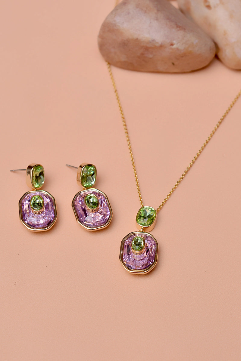 Party Wear Purple Locket set