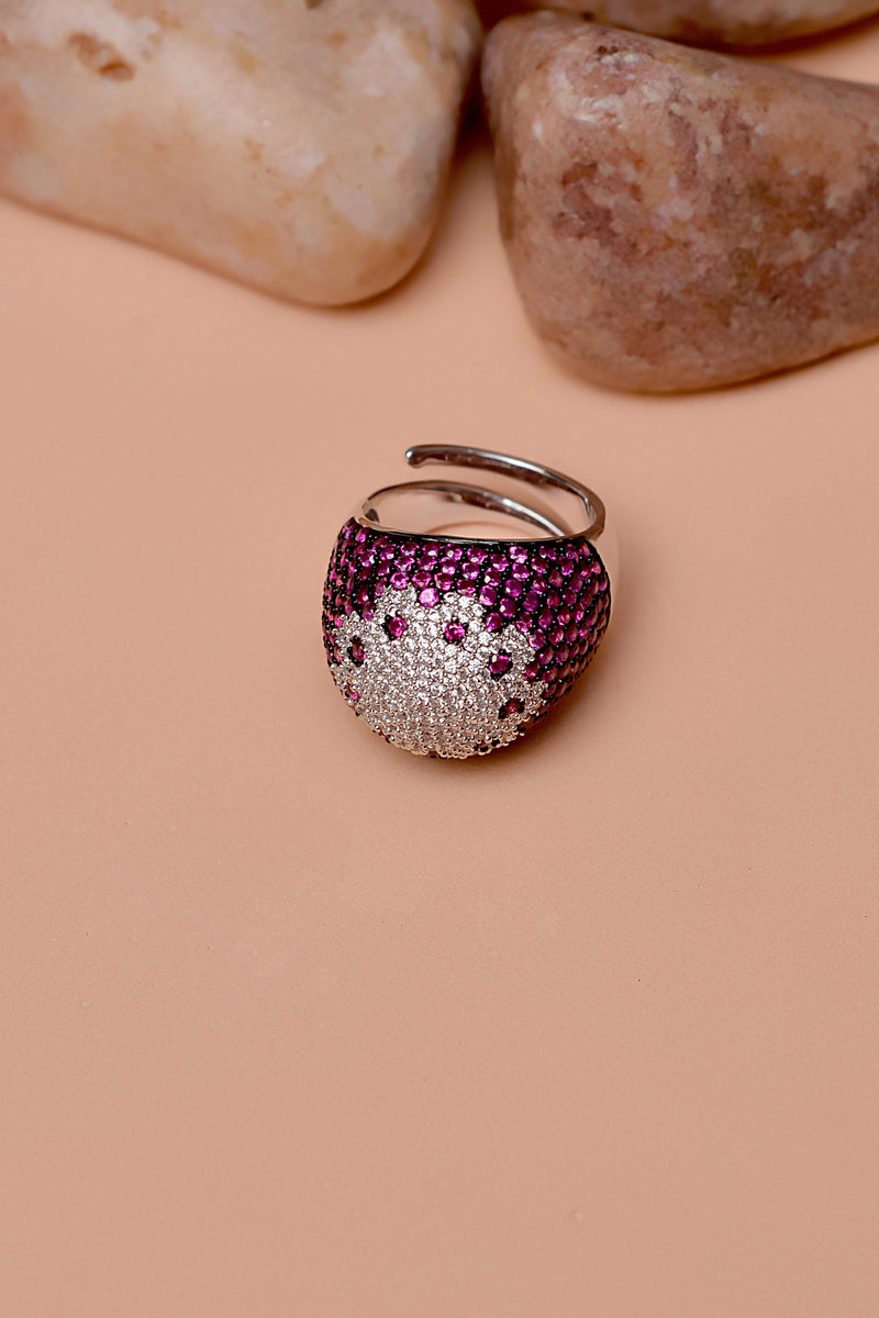 Size 0 Party Wear Pink Ring