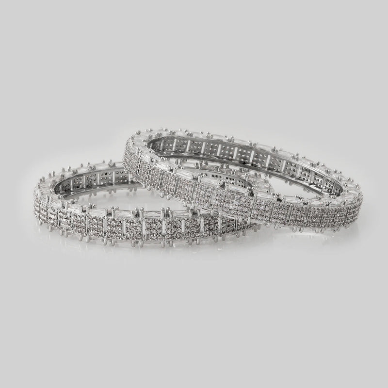 Size 2-6 Party Wear Silver Bangles