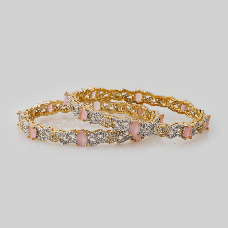 Size 2-6 Party Wear Pink Bangles
