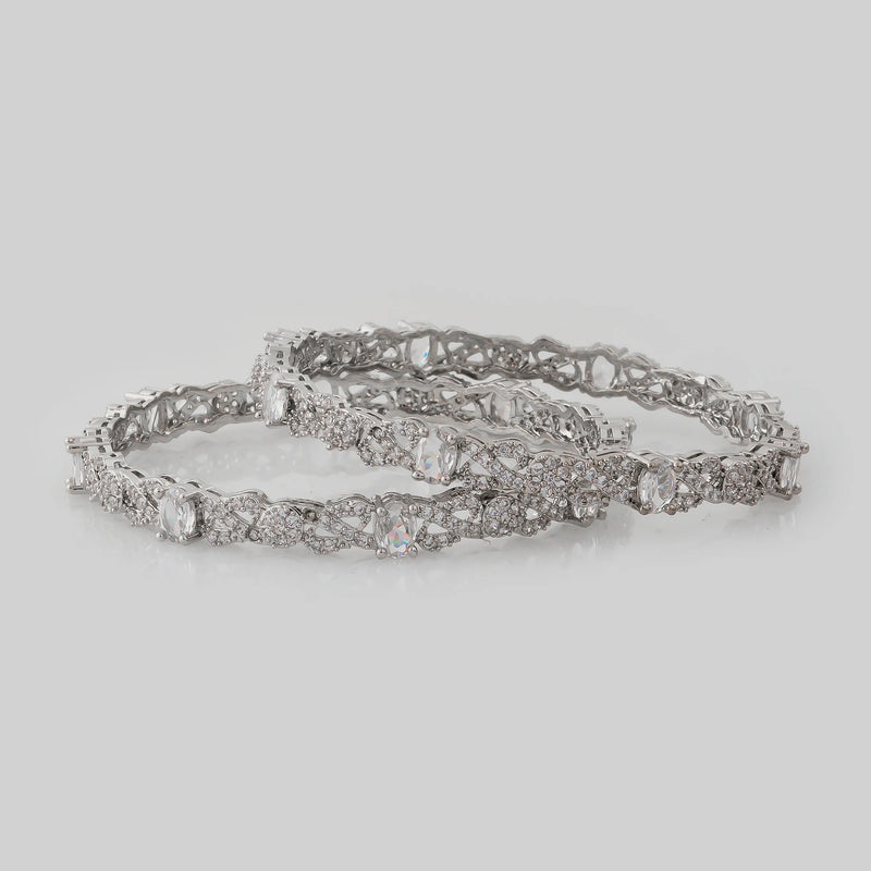 Size 2-8 Party Wear Silver Bangles