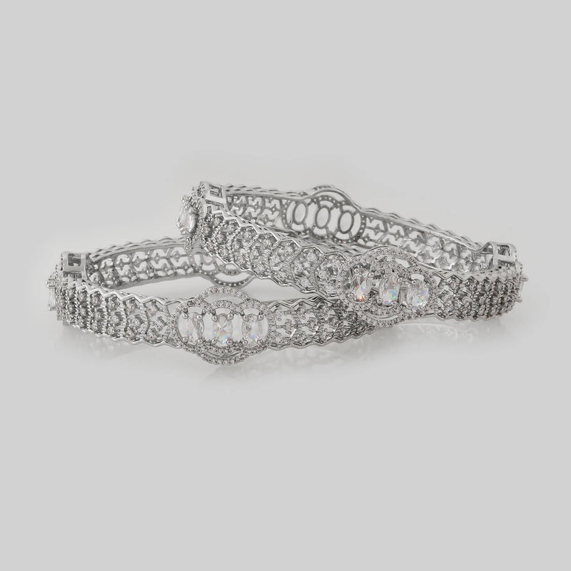 Size 2-4 Party Wear Silver Bangles