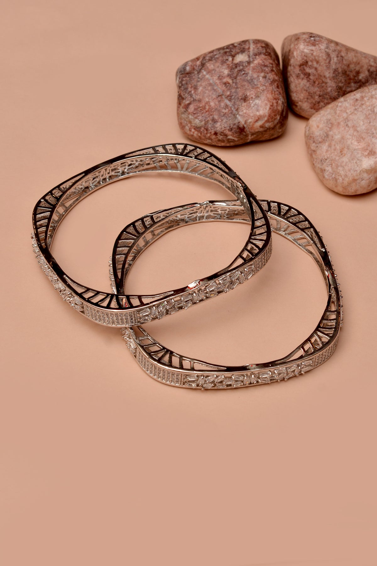 Size 2-8 Engagement & Wedding Silver Bangles