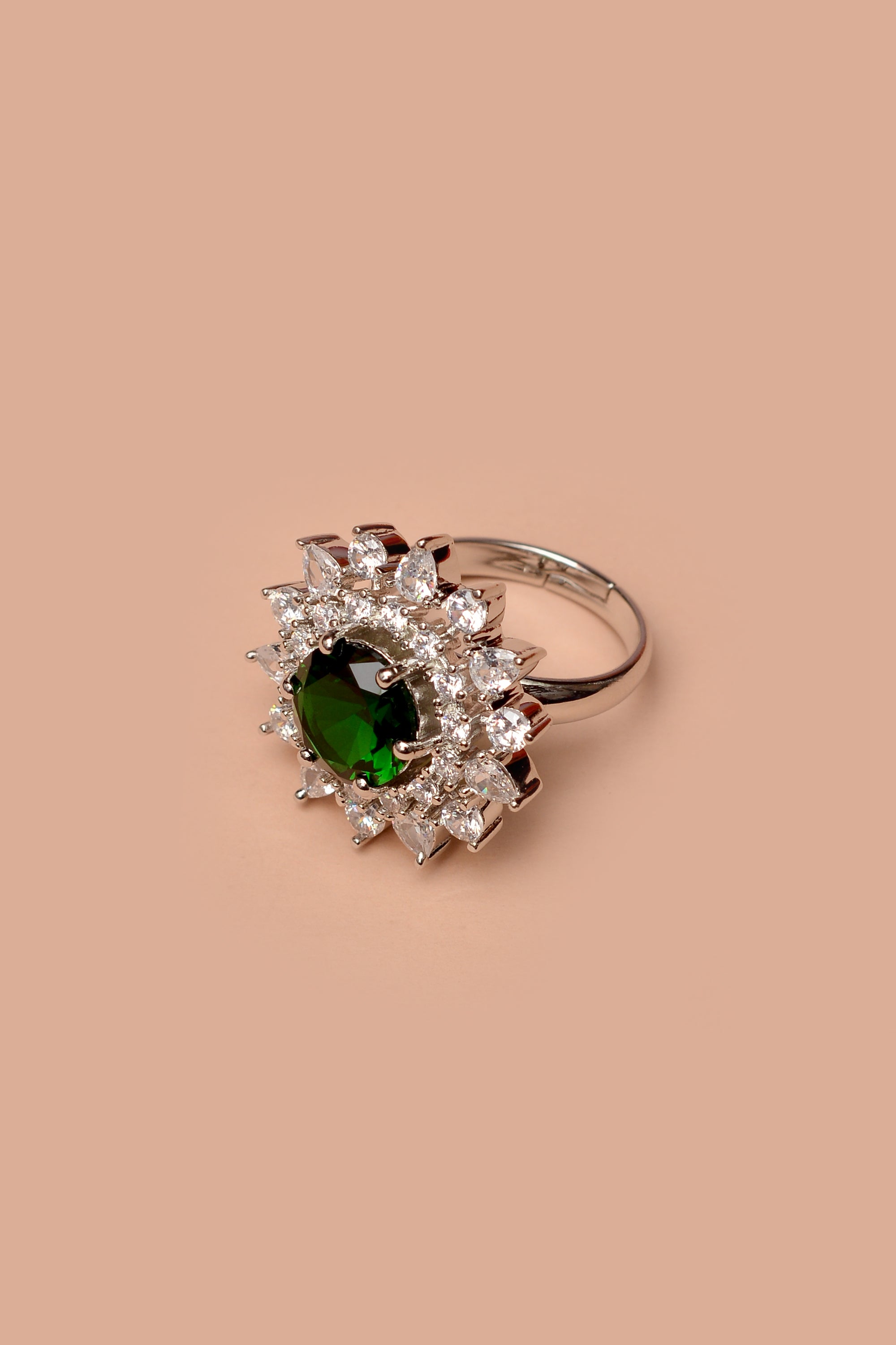 Engagement & Wedding Green Ring