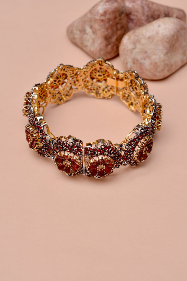 Engagement & Wedding Red Golden Karra Bangle